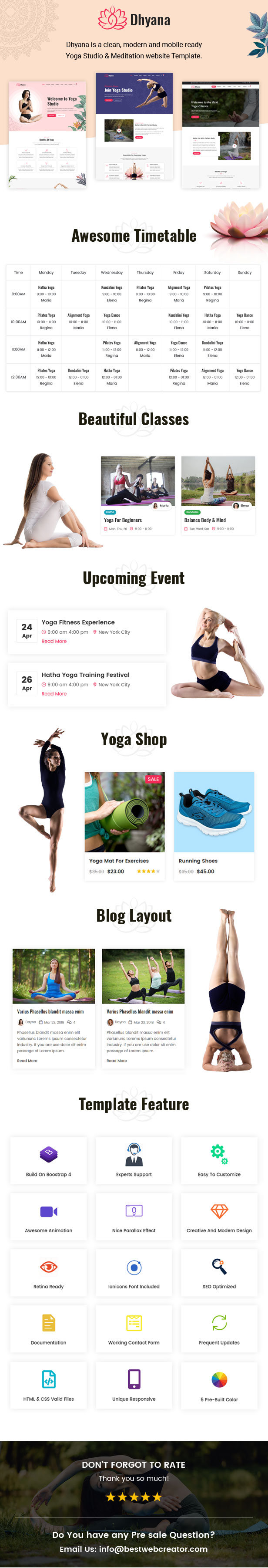 Dhyana - Yoga Studio & Meditation HTML Template