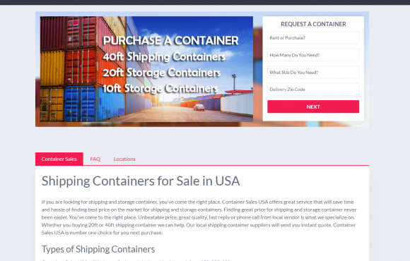 container sales US